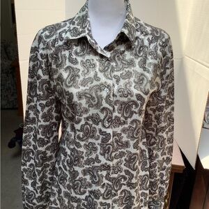 Alfred Dunner Paisley Button-Up Blouse
